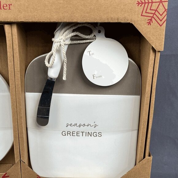 3-Piece Holiday Ceramic Serving Board W/ Spreaders NIP - Picture 3 of 7